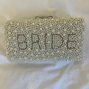 Pearl beaded clutch Bride bag